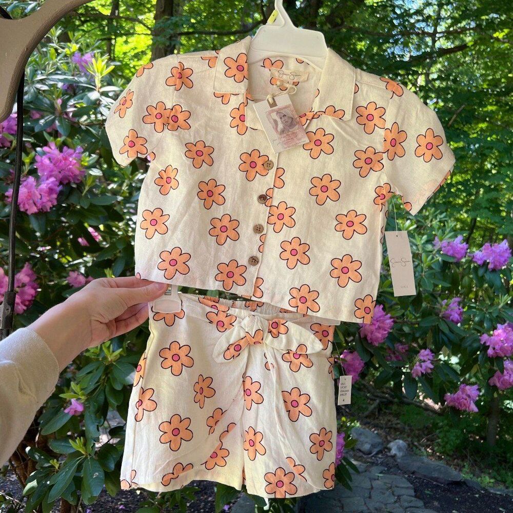 Orange and Pink Daisy Matching Set by Jessica Simpson